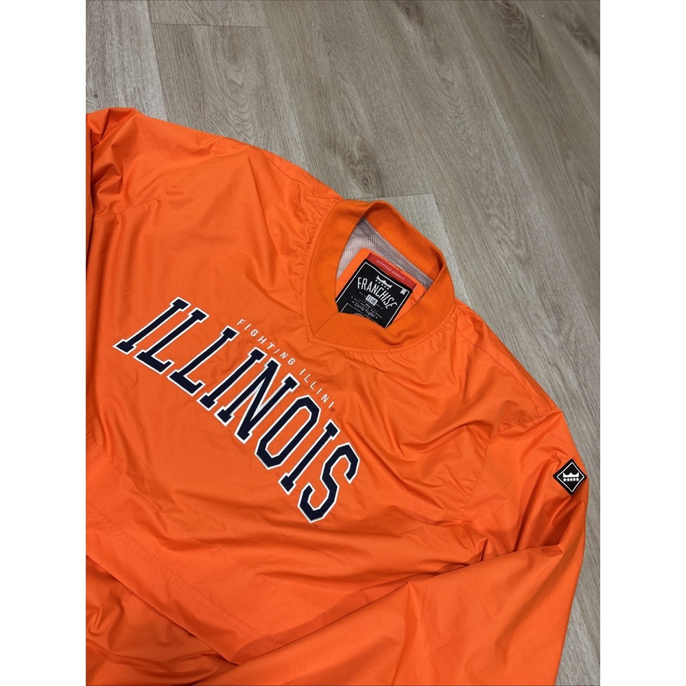 Illinois Fighting Illini Franchise Club Windshell V-Neck Pullover Jacket 3XL
